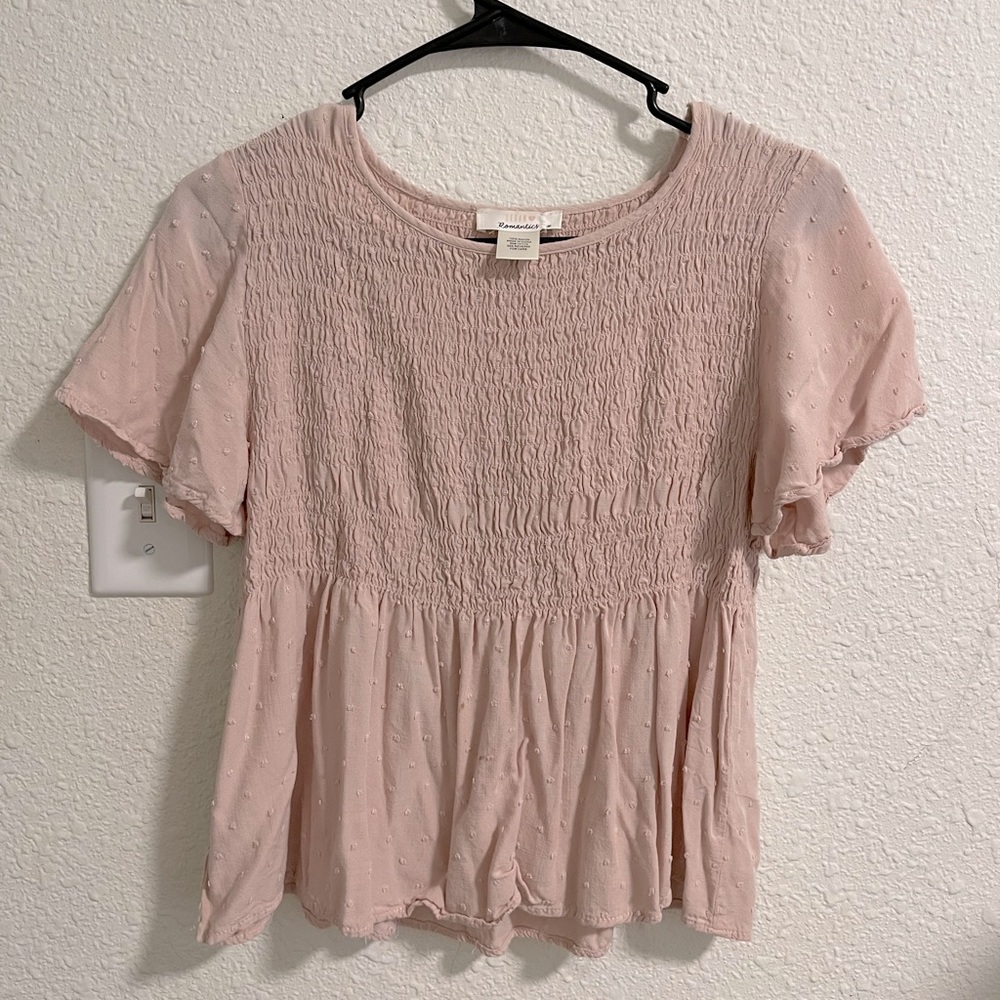 Flowy blush blouse
